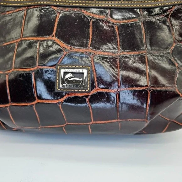 Dooney & Bourke Bag  Croco Embossed Leather  Handbag Purse J26917468 - Picture 7 of 16